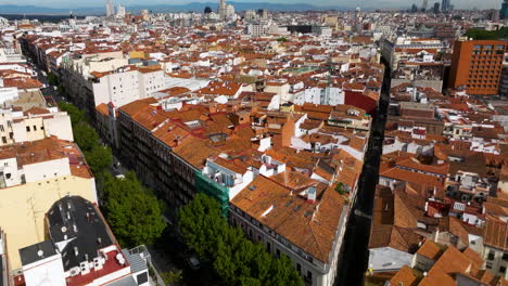 Fly-Over-The-Historic-City-Capital-Of-Madrid-In-Spain,-Southwestern-Europe