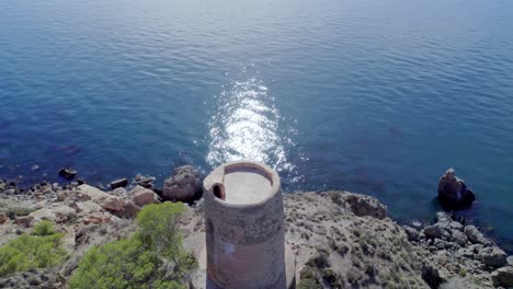 Medieval-watchtower-over-the-cliffs-on-the-Mediterranean-coast