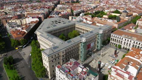 Aerial-View-Of-Museo-Nacional-Centro-De-Arte-Reina-Sofía-In-Madrid,-Spain