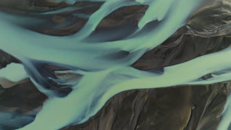 Overhead-View-Of-Braided-Glacial-River-In-Iceland