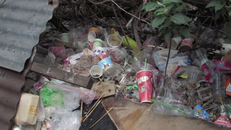 Pile-of-plastic-trash-in-the-street,-Olongapo-City,-Philippines