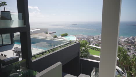 Ocean-view-from-Mansion-balcony-while-camera-pan-upward
