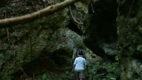 old-lady-and-young-guy-exploring-in-the-mountains-of-Belize