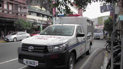 Philipine-national-police-mobile-parked-in-one-of-the-street-of-Olongapo-City-Philippines