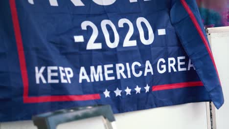 KEEP-AMERICA-GREAT-Trump-Slogan-printed-in-a-Flag,-moving-with-the-wind-for-the-US-Election