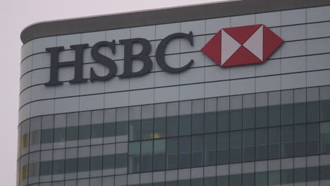 Extreme-Close-Up-Shot-of-HSBC-Headquarters-Canary-Wharf-London-UK