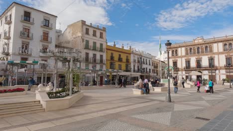 Town-life-in-plaza-del-socorro-with-locals-and-tourists