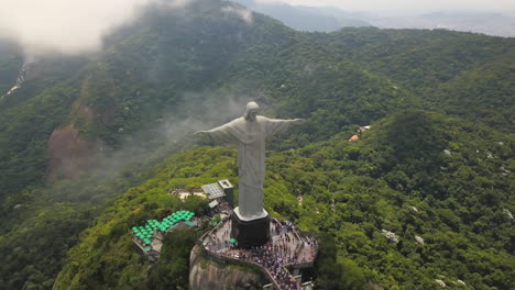 Christusstatue,-Rio-De-Janeiro,-Brasilien,-Orbitantenne