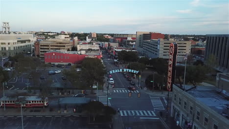 Beale-Street-in-Memphis-Tennessee-viewed-from-drone