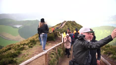 Sao-Miguel,-Portugal,-March-30,-2023:-Tourists-walking-through