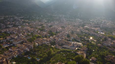 4K-arc-shot-of-the-town-of-Sóller-taken-by-drone