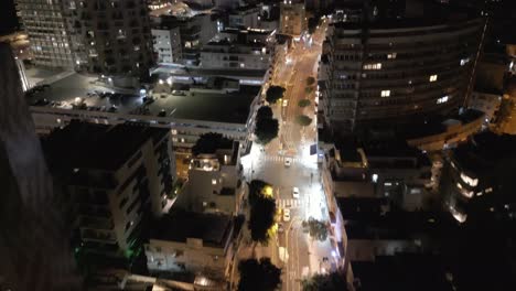 Top-view-of-the-road-in-the-night-city