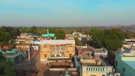 Drone-shot-of-a-small-rural-village-in-Southern-part-of-India