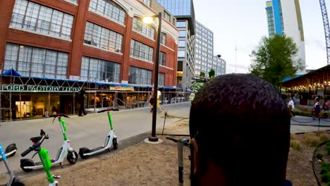 POV-of-an-Africans-Americana-riding-an-electric-scooter-through-the-beautiful-Atlanta-area