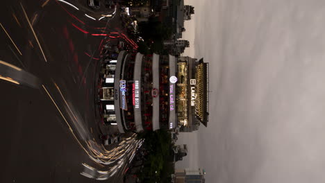 Hanoi-iconic-building-Dong-Kinh-Nghia-Thuc-Square-time-lapse-of-traffic-night-lights-holy-grail