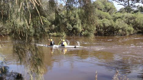 Avon-Descent-Boat-Race-Double-Kayak-Competitors-Paddling-The-Swan-Valley-Perth