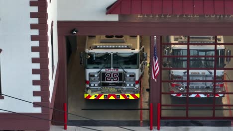 Fire-truck-in-a-firehouse-garage