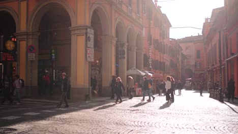 Bologna-Crosswalk:-Intriguing-Footage-of-City-Dwellers-Navigating-Bustling-Streets-and-Safely-Crossing-with-True-Italian-Flair