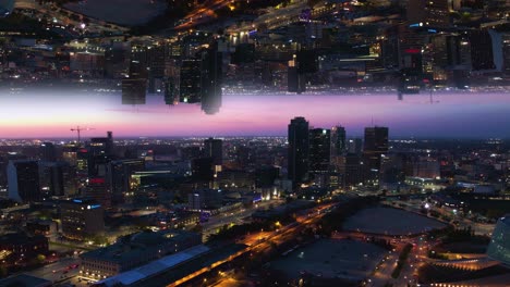 Upside-down-Inception-effect-on-colorful-city-background--parallax-sky-replacement