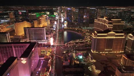 August-2023---4K-night-aerial-of-Las-Vegas-Strip,-Nevada,-USA