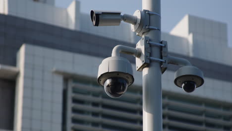 Panning-Shot-of-Surveillance-Cameras-at-Central-Islip-Federal-Courthouse