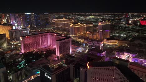 August-2023---4K-night-aerial-of-Las-Vegas-Strip,-Nevada,-USA