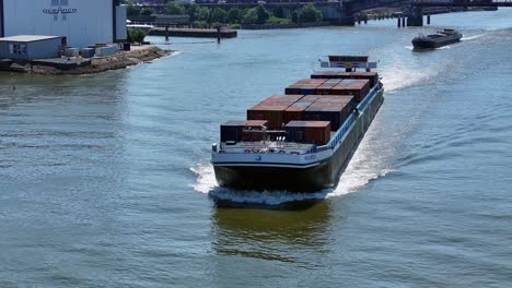 Cargo-ship,-the-Marea-at-Alblasserdam,-Western-Netherlands