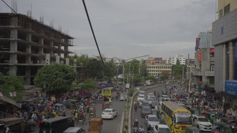 Una-Calle-Concurrida-De-La-Ciudad-De-Dhaka-Ubicada-En-El-Círculo-Mirpur-10:-Atasco-De-Tráfico-De-La-Ciudad-De-Dhaka:-Imágenes-De-Alta-Calidad-4k