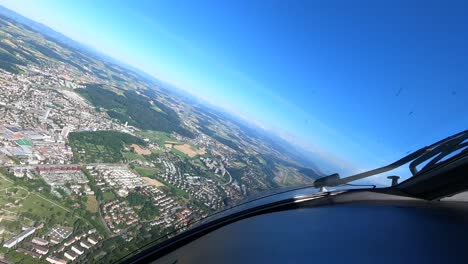 Aircraft-landing-at-Bern-airport-on-sunny-day