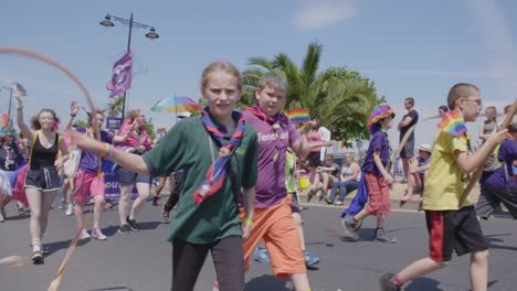 Scouts-march-in-the-parade-at-Pride-festival-on-Isle-of-White-2018