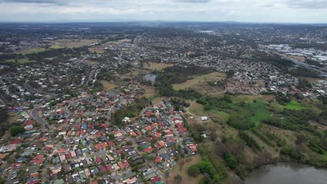 Aerial-View-Of-Loganholme-Suburb-On-The-Riverbank