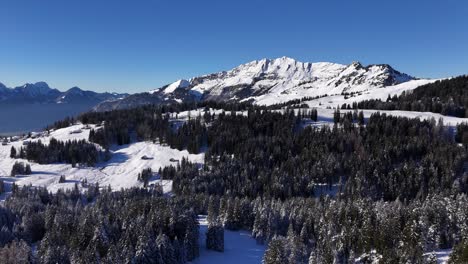 Área-De-Bosque-De-Montaña-Aérea-Para-Sky-Y-Snowboard-Deportes-De-Invierno-Amden-Suiza