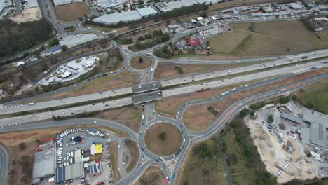 Pacific-Motorway-And-Roundabouts-In-Yatala,-Queensland,-Australia