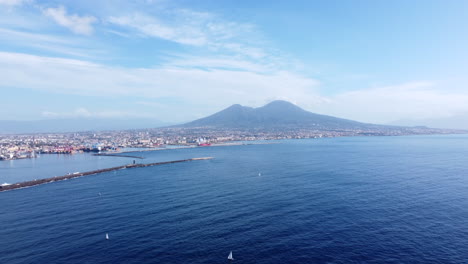 Majestic-Vesuvius-Volcano-on-Italian-coast-and-Naples-cityscape