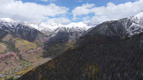 Beautiful-mountain-scenery-of-Colorado-Rocky-Mountains-and-Telluride-township-in-valley