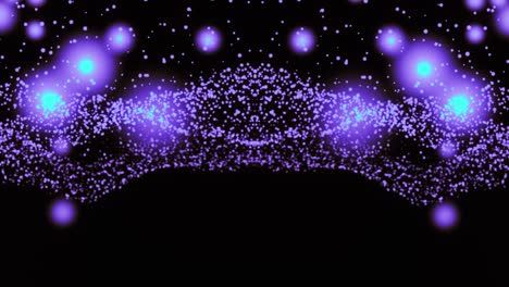 Wellenförmige-Bewegung-Violetter-Punkte-Auf-Schwarzem-Hintergrund