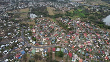 Houses-And-Buildings-In-Loganholme,-Suburb-In-The-City-Of-Logan-In-Queensland,-Australia