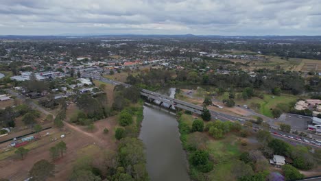 Larry-Storey-Bridge-Crossing-Logan-River-In-Waterford,-QLD,-Australia