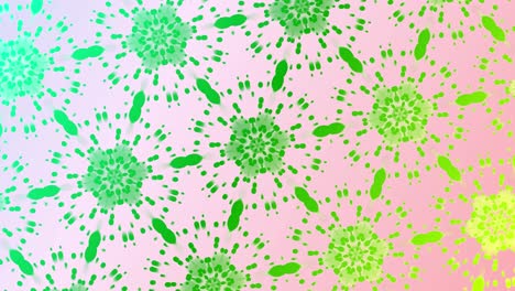 Kaleidoscope-motion-graphic-2D-animation-pattern-geometric-mirror-visual-effect-optical-illusion-reflection-linear-vector-shape-background-4K-green-white