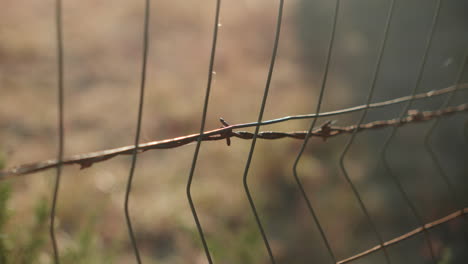 Barbed-wire-metal-fence-to-create-barrier