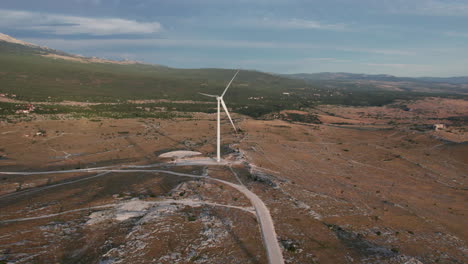 Aerial-View-of-wind-turbine-standing-still