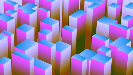 3D-animation-cubes-motion-graphics-movement-wiggle-shapes-retro-gradient-colour-visual-effect-background-up-down-4K-pink-aqua