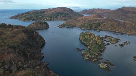 Loch-Moidart-An-Der-Westküste-Schottlands---Luftaufnahme