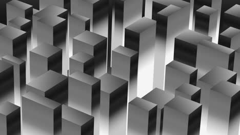 3D-animation-cubes-motion-graphics-movement-wiggle-shapes-retro-gradient-colour-visual-effect-background-up-down-4K-black-white