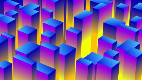 3D-animation-cubes-motion-graphics-movement-wiggle-shapes-retro-gradient-colour-visual-effect-background-up-down-4K-pink-yellow