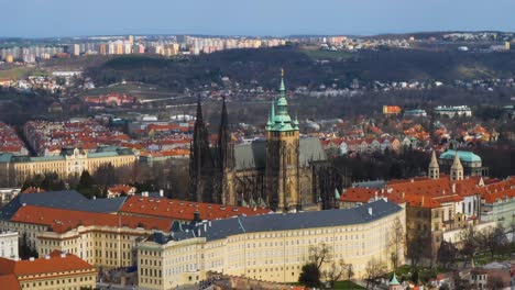 Gothic-Saint-Vitus-Cathedral-in-Prague,-Czech-Republic