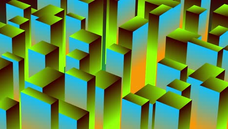 3D-animation-cubes-motion-graphics-movement-wiggle-shapes-retro-gradient-colour-visual-effect-background-up-down-4K-brown-aqua