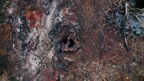 Drone-ascending-to-reveal-a-vast-deforested-area-in-South-America,-exposing-the-environmental-impact-and-loss-of-natural-landscapes