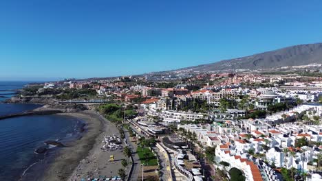 Fanabe-Beach-holiday-destination-coast-town-in-Tenerife,-Spain