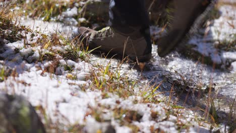 Hiking-trecking-boots-walking-on-snow